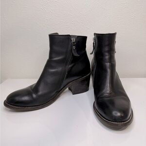 AGL Attilio Giusti Leombruni Ella Black Leather Ankle Boots, Sz 39 (US 8.5)